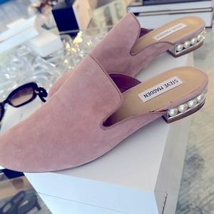 Steve Madden Women's Kandi Slip-On Loafer, Rose Pink Suede, 8 M US